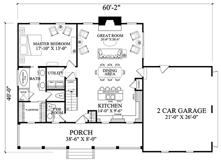 House Plan 86345 First Level Plan