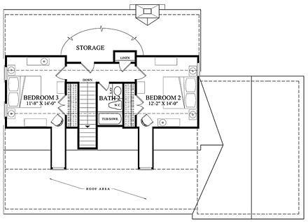 House Plan 86345 Second Level Plan