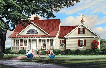 Country Ranch Southern Elevation of Plan 86347