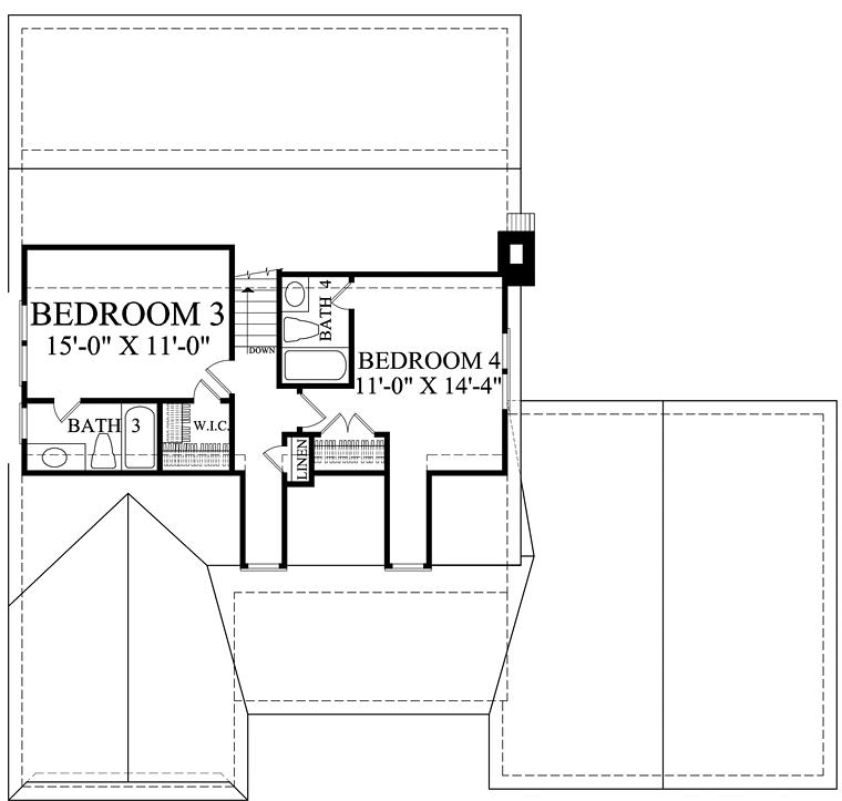 Cape Cod Cottage Country Craftsman Southern Level Two of Plan 86348