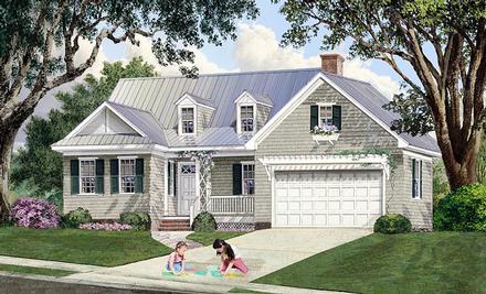 Cape Cod Cottage Country Craftsman Southern Elevation of Plan 86348