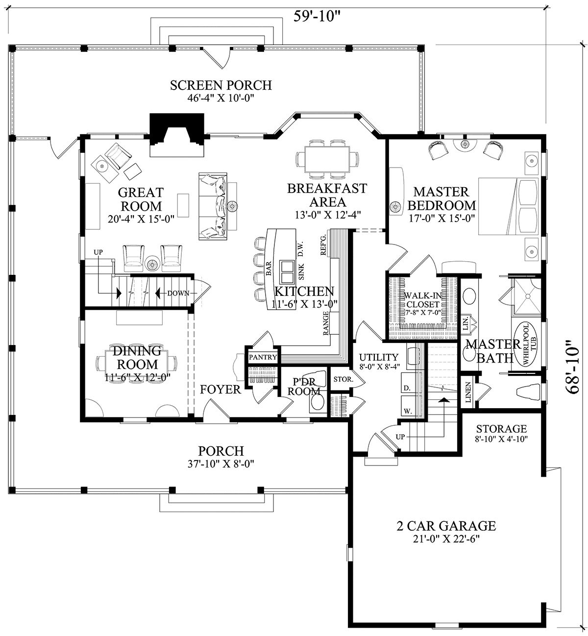 Cottage Country Southern Level One of Plan 86355
