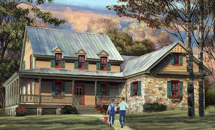 Cottage Country Southern Elevation of Plan 86355