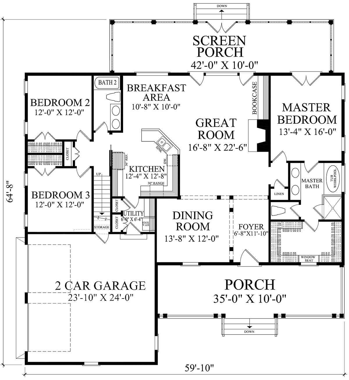 Cottage Country Farmhouse Level One of Plan 86358