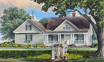 Cottage Country Farmhouse Elevation of Plan 86358