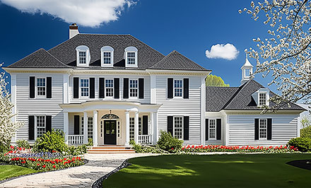 Colonial Greek Revival Southern Traditional Elevation of Plan 86366
