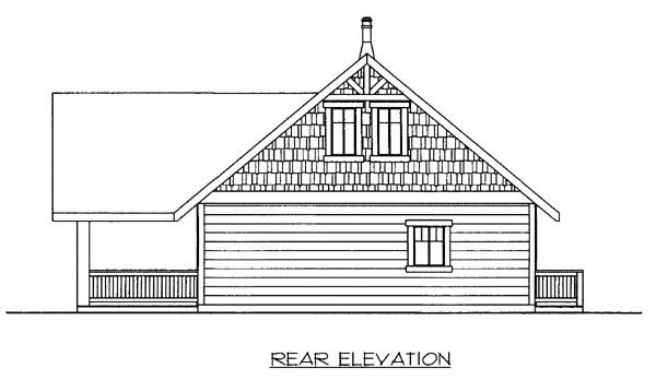  Rear Elevation of Plan 86501