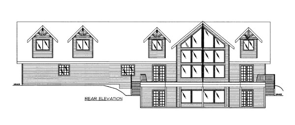  Rear Elevation of Plan 86502