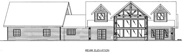  Rear Elevation of Plan 86503