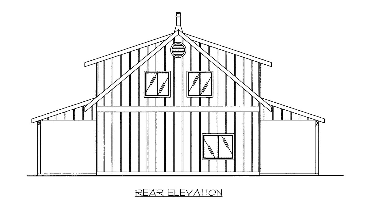  Rear Elevation of Plan 86515