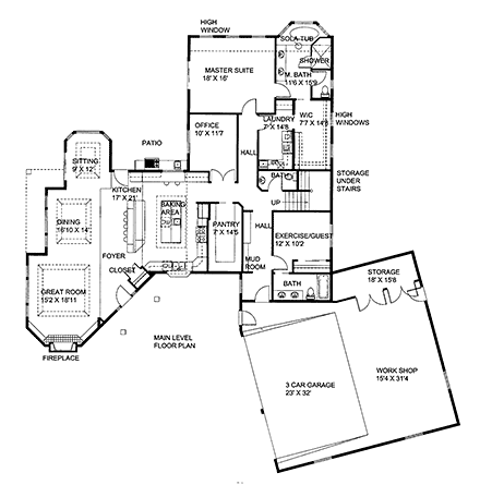 House Plan 86525 First Level Plan