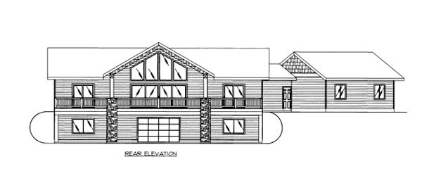  Rear Elevation of Plan 86527