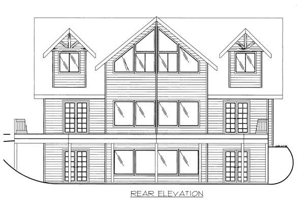  Rear Elevation of Plan 86528