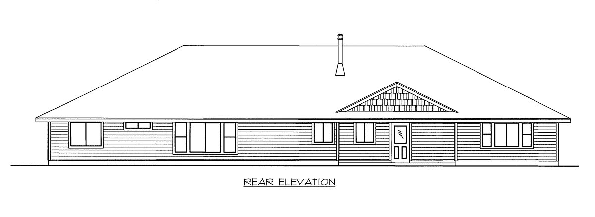  Rear Elevation of Plan 86542