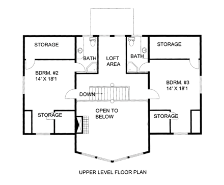 House Plan 86544 Second Level Plan