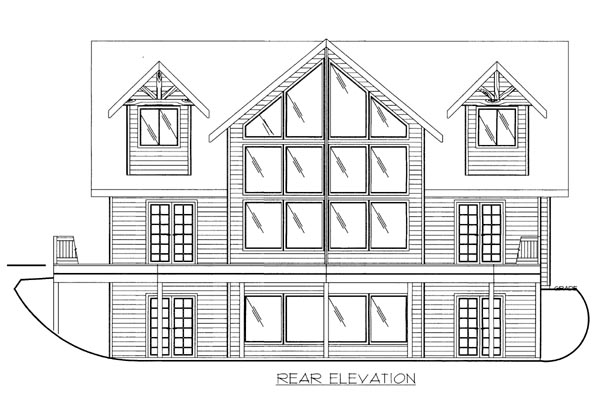  Rear Elevation of Plan 86546