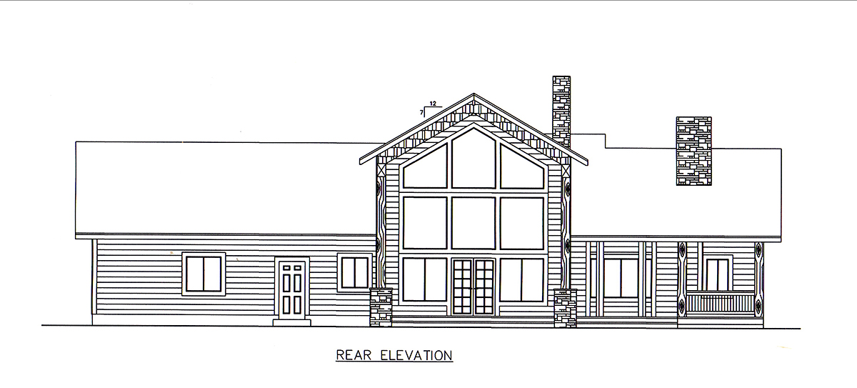  Rear Elevation of Plan 86551