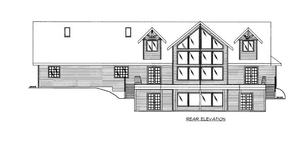  Rear Elevation of Plan 86555