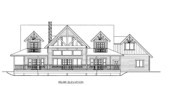  Rear Elevation of Plan 86559