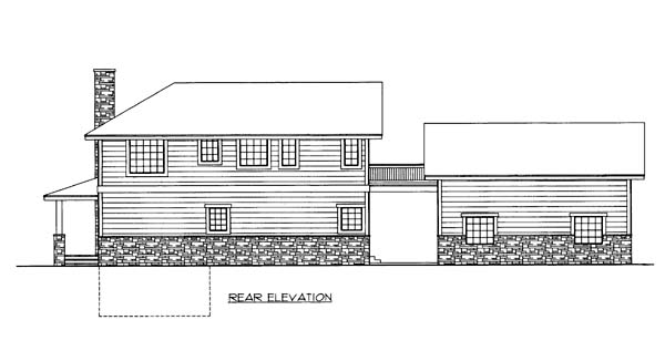  Rear Elevation of Plan 86565