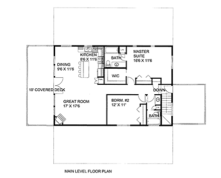 Garage-Living Plan 86568 Second Level Plan