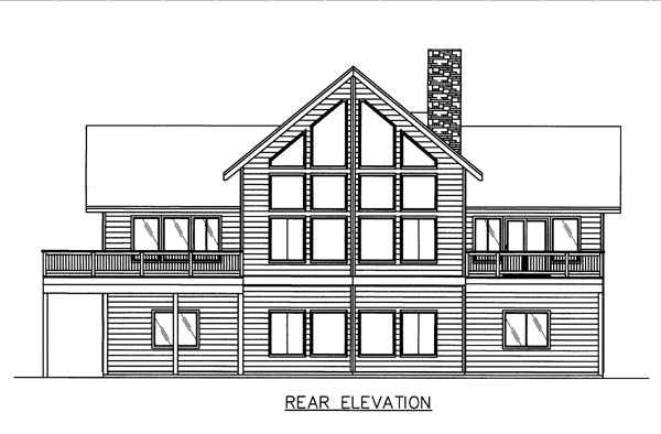  Rear Elevation of Plan 86575