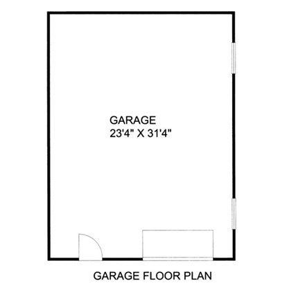 1 Car Garage Plan 86582 First Level Plan