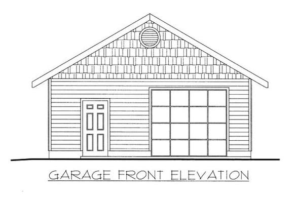 Garage Plan 86582 - 1 Car Garage Elevation