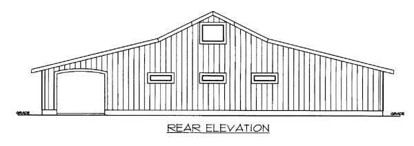  Rear Elevation of Plan 86586