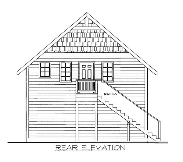  Rear Elevation of Plan 86589