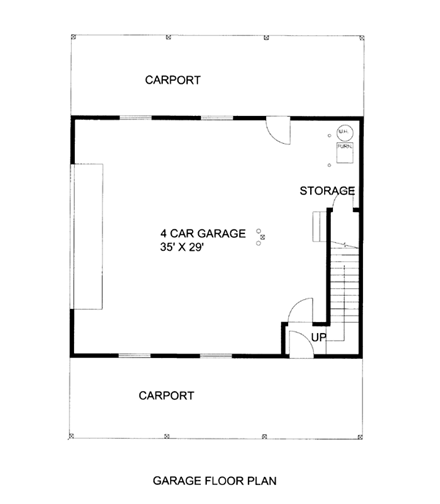 4 Car Garage Apartment Plan 86591 with 2 Beds, 2 Baths First Level Plan