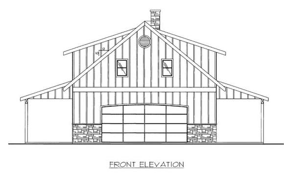 Garage Plan 86591 - 4 Car Garage Apartment Elevation