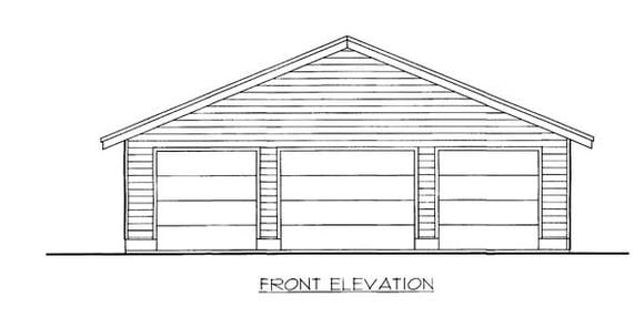 Garage Plan 86592 - 3 Car Garage Elevation