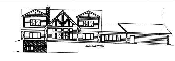 Log Rear Elevation of Plan 86609