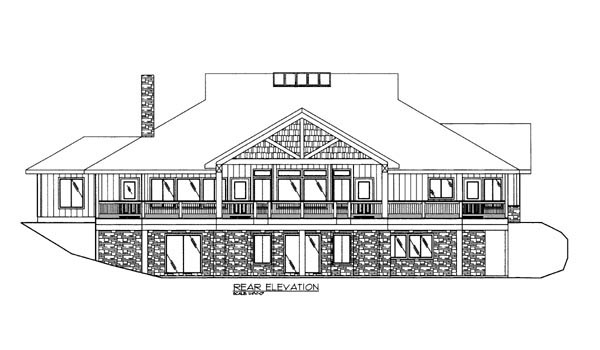  Rear Elevation of Plan 86614