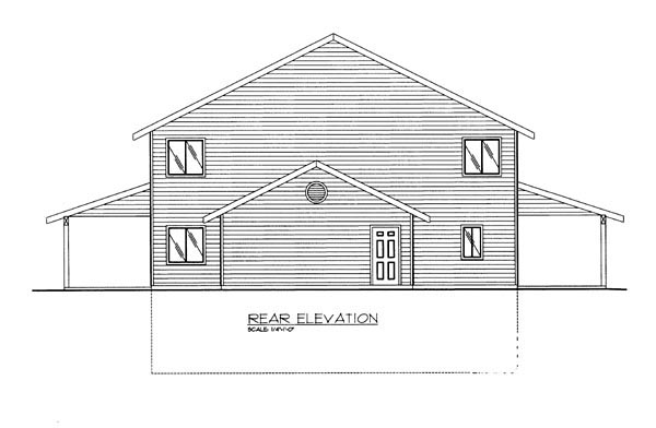  Rear Elevation of Plan 86615