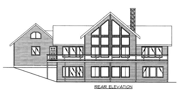  Rear Elevation of Plan 86617