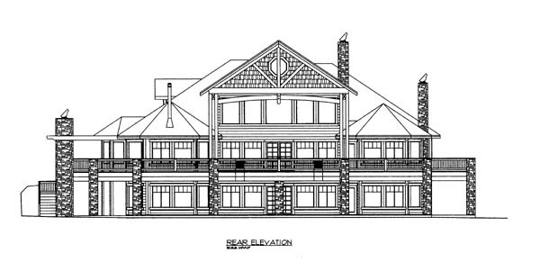  Rear Elevation of Plan 86621