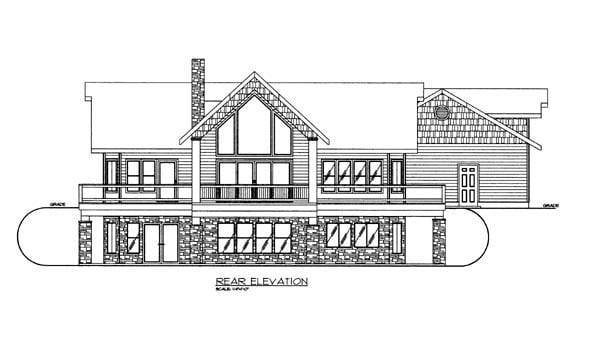  Rear Elevation of Plan 86623