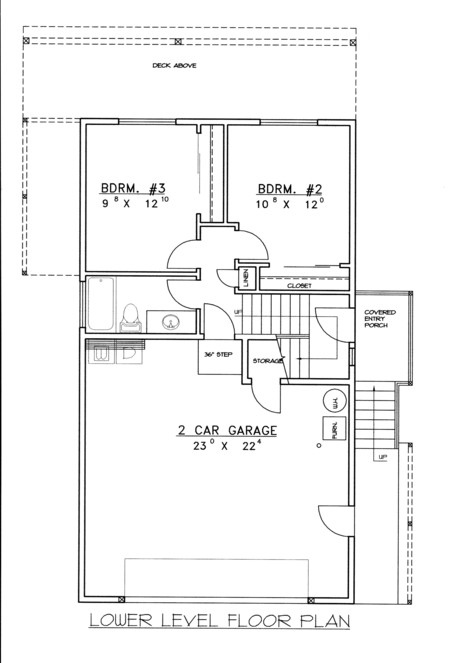 Traditional Lower Level of Plan 86627