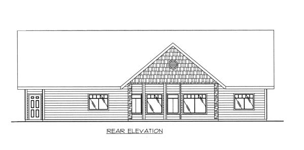 Traditional Rear Elevation of Plan 86632