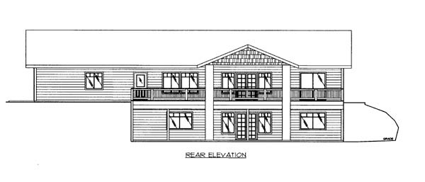  Rear Elevation of Plan 86633