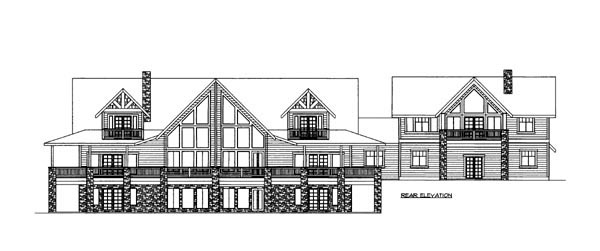  Rear Elevation of Plan 86637