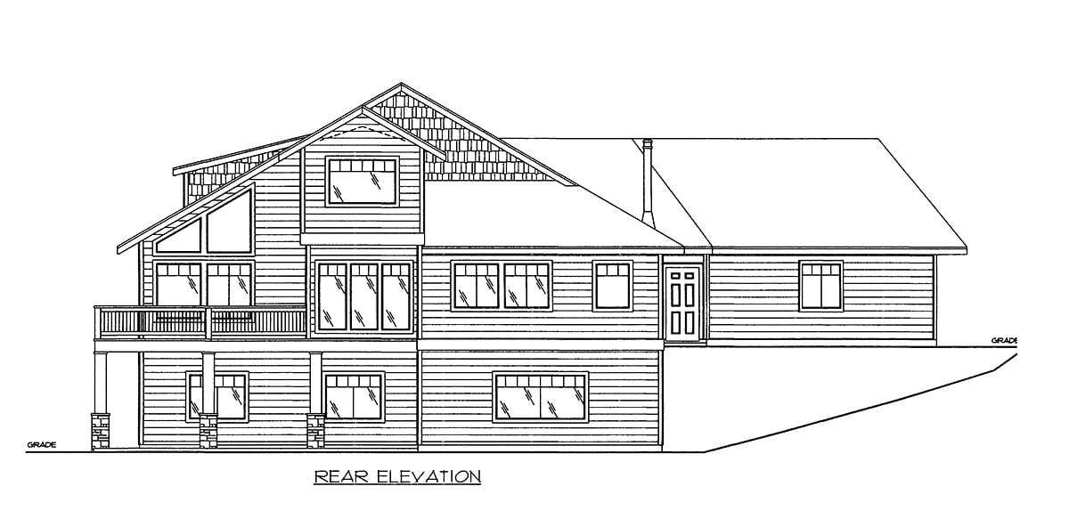  Rear Elevation of Plan 86642