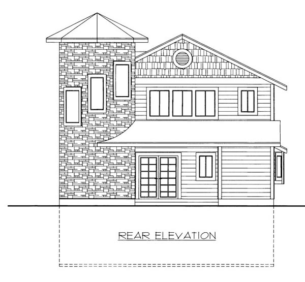  Rear Elevation of Plan 86645