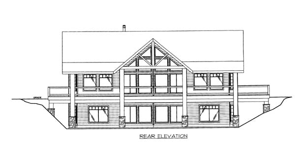  Rear Elevation of Plan 86651