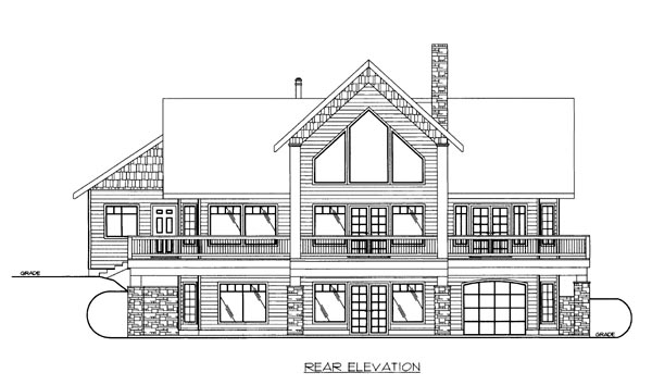  Rear Elevation of Plan 86654