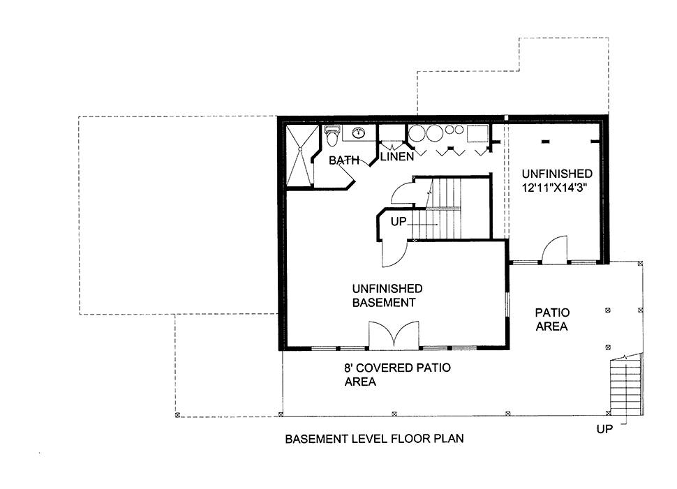 Contemporary Traditional Lower Level of Plan 86661