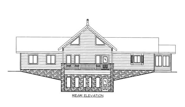  Rear Elevation of Plan 86676