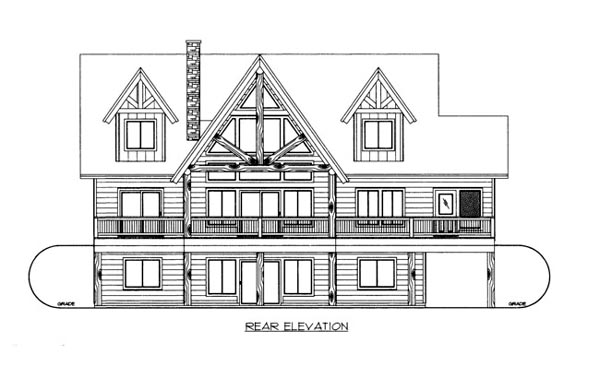  Rear Elevation of Plan 86677